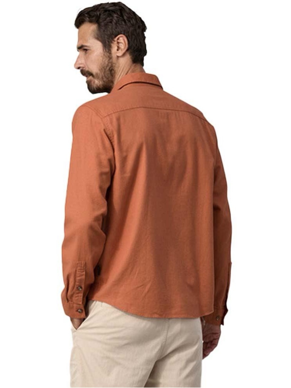 Men's Patagonia organic cotton Long-Sleeve Button Shirt in sienna clay size Larg